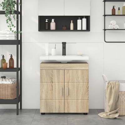 vidaXL Комплект шкафове за баня TULUM Сонома дъб 60 x 34 x 63 см (880323)