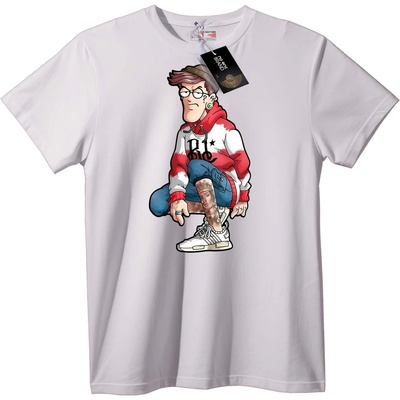 NOONEBRAND Тениска с градски карикатурен герой - 2XL, White