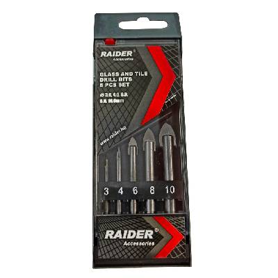 Свредла за стъкло 5бр. ø3 4 6 8 и 10mm к-т (157798)