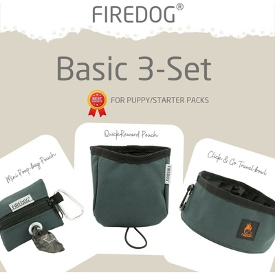 Firedog Basic 3-Set nylon tmavošedý