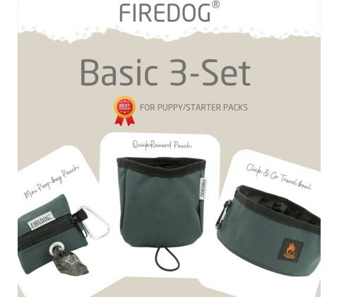 Firedog Basic 3-Set nylon tmavošedý