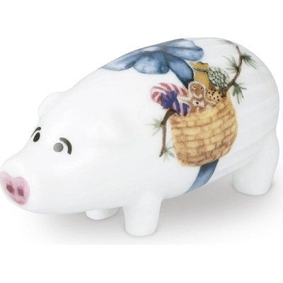 KÄHLER Porcelánová figurka Hammershøi Christmas Pig, bílá barva, porcelán