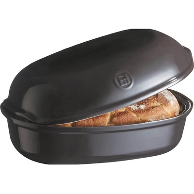 Emile Henry 34 х 22 см черна керамична елипсовидна форма за печене на хляб emile henry