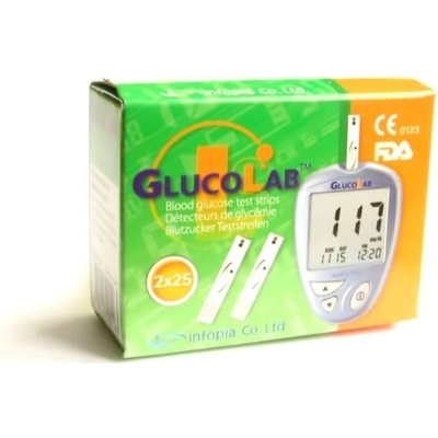 GlucoLab testovacie prúžky pre glukomer 50 ks
