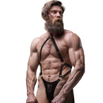 Fetish submissive attitude Jock мъжки колан за гърди от еко кожа