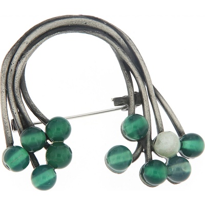 Biju brož duha se zelenými korálky 9001689-2