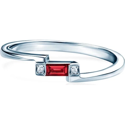 SAVICKI Годежен пръстен Savicki: бяло злато, рубин, диаманти