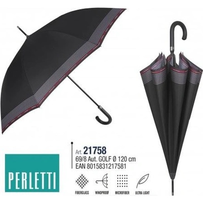 Perletti 21758 Technology deštník pánský holový černý