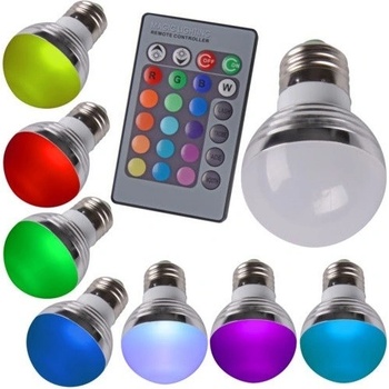 RGB LED žárovka 3W kulatá E27