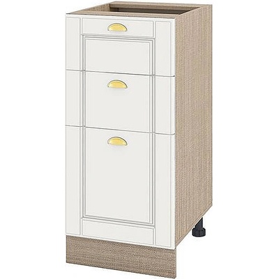 ИРИМ Долен кухненски шкаф с три чекмеджета Сити МФ-Бяло мат-04-77 40 см ляв