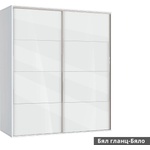 Bogdan Furniture G Двукрилен гардероб с плъзгащи врати Мебели Богдан Модел bm-ava 5, бял гланц с бяло - bogdanmebel