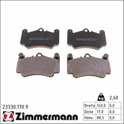 Sada brzdových platničiek kotúčovej brzdy ZIMMERMANN 23330.170.9