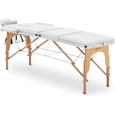 physa Masážny stôl rozkladací extra široký 70 cm sklopná opierka nôh bukové drevo biela physa dinam white