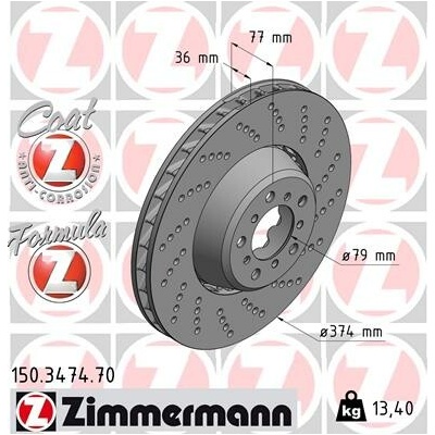 Brzdový kotúč ZIMMERMANN 150.3474.70 (150347470)