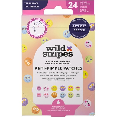 Wild Stripes Hydrokoloidní náplasti na akné s tea tree olejem Smile Prevent 24 ks