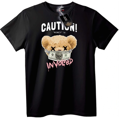 NOONEBRAND Тениска 'Внимание: Пари в Обсег' - 2XL, Black