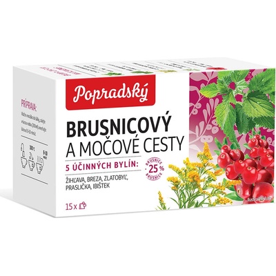 Popradský Na močové cesty s brusnicami komlexná prírodná zmes 15 x 2 g