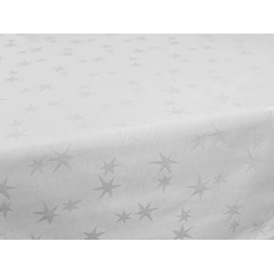 SCANquilt ubrus Solid hvězdy bílá 150x220 cm