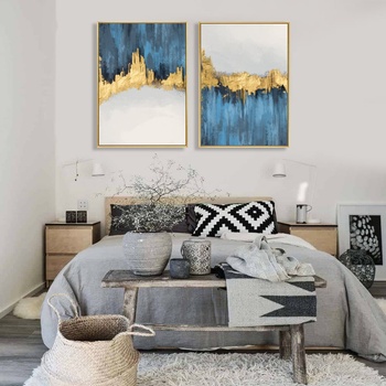 Image 1 of Decono Картини Акварел в Синьо и Златно