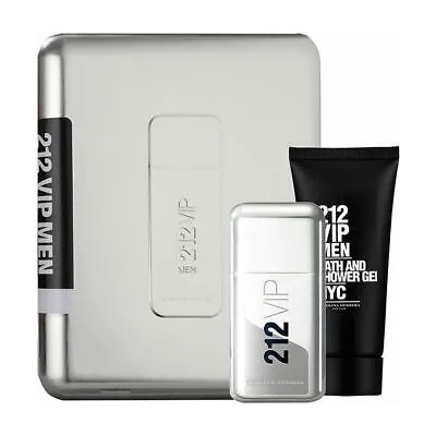 Carolina Herrera 212 VIP Men Подаръчен комплект, Тоалетна вода 100ml + душ гел 100ml (metal box), мъже