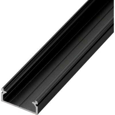 LED profil N14C - nástěnný černý - Profil bez krytu 1m