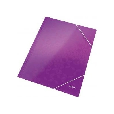 Kartónový obal lesklý s gumičkou Leitz WOW purpurový