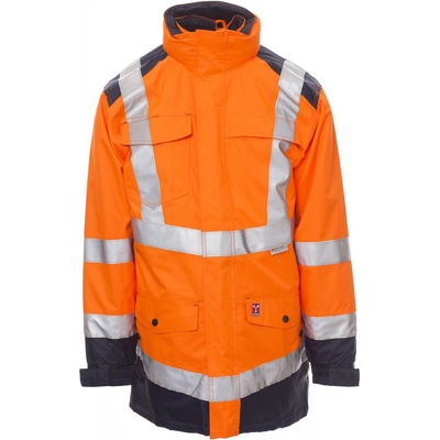 Payper HISAFE reflexná zimná bunda Fluorescent orange Navy blue