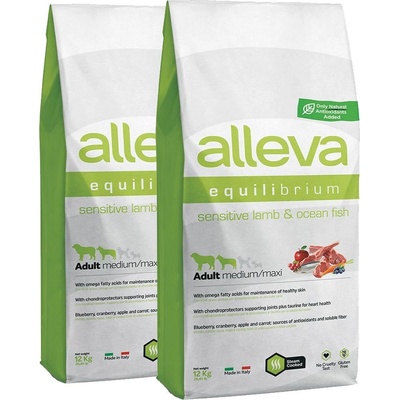 Alleva SP EQUILIBRIUM кучешка чувствителна агне и океанска риба възрастен среден/макси 2 x 12 кг