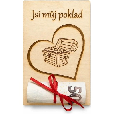 Dřevěné přání - Jsi můj poklad