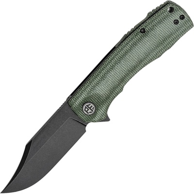 Petrified Fish PFP03 Victor Black Stonewash K110 Green Micarta PFP03GRMW