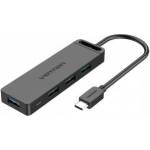 Vention Hub 5in1 with 4 Ports USB 3.0 and USB-C cable Vention TGKBB 0, 15m Black