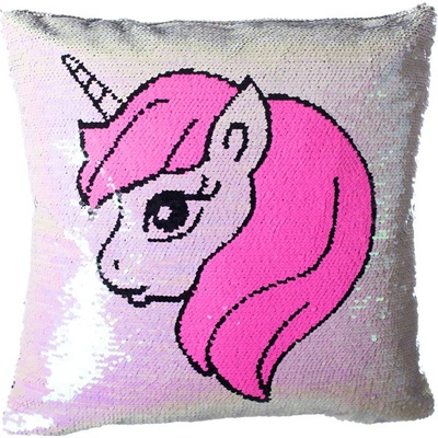 Jahu Unicorn magic růžový jednorožec 40 x 40 cm