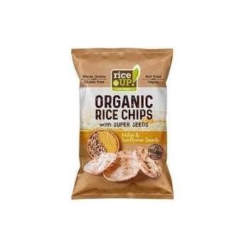 RICE UP Bio pšeno a slnečnicové semienka Ryžové chipsy 25 g