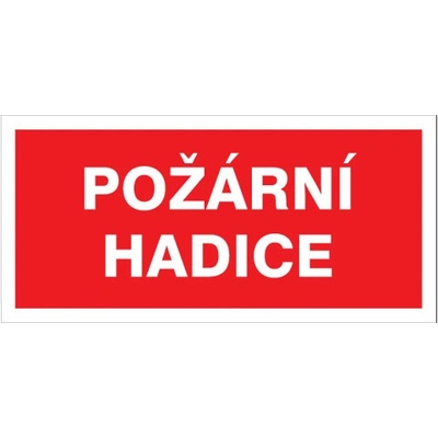 Značka Požární hadice, samolepicí fólie, 100 × 210 mm BZ FT980