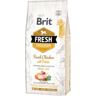 Brit Fresh Adult Great Life kura a zemiaky 12 kg