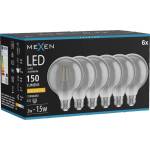 Mexen Vintis 6x Филаментна LED крушка E27, G95, 2W, Топла - 2200K, 150 lm, дим - L157-E27-0222-70x06 (L157-E27-0222-70x06)