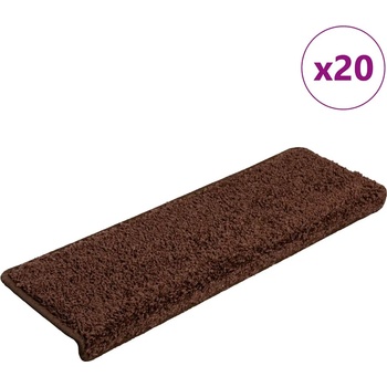 vidaXL Изтривалки за стълби, 20 бр. , 65x21x4 см, кафяви, с правоъгълен кант (3365854)