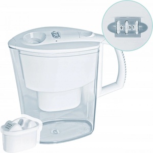 AQUASELECT Кана за вода с филтър Aquaselect B18, 2.5 л, Неплъзгаща се основа, Филтър с йонообменни смоли и активен въглен, Бял (B18) Електрически кани