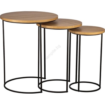 EGLO 424053 - Комплект от 3 странични масички TOWADA кафяв/черен (EG424053)