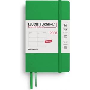 Leuchtturm1917 372726 Weekly Calendar Pocket (A6) 2026, Spring Leaf, English (372726)