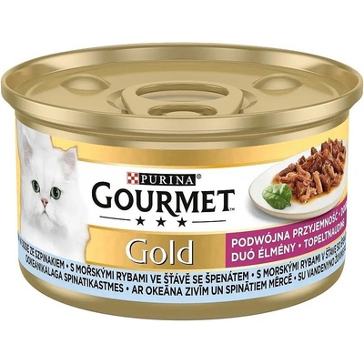 Gourmet Gold s mořskými rybami v omáčce se špenátem 85 g