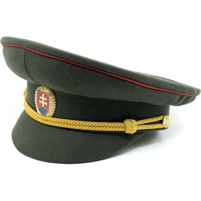 Brigadýrka důstojnická SK zlatý odznak, červená linka ZELENÁ vel. 53