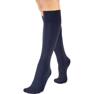 Памучни дамски 3/4 чорапи в тъмносиньо