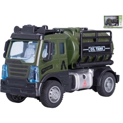 Toys Auto vojenské 13cm zpětný chod s cisternou v krabičce