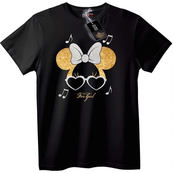 NOONEBRAND Тениска Minnie Mouse Блестящ Лък - S, Black