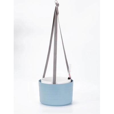 Plastia Samozavlažovací závěsná žardina Berberis 26 cm trojzávěs šedomodrá/bílý