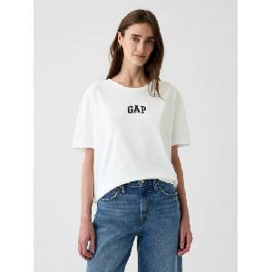 GAP Памучна тениска с логото на Gap GAP | Byal | ЖЕНИ | S