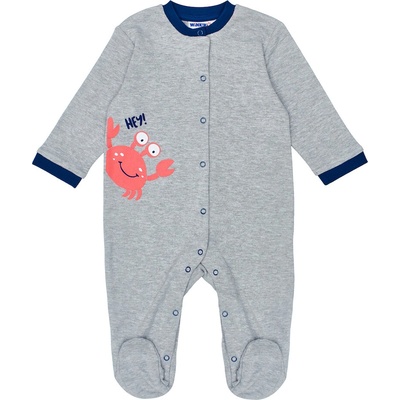 Winkiki Kids Wear Chlapecké dupačky Krab šedý melanž
