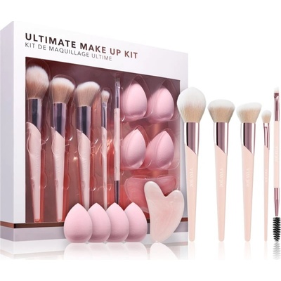 Zoë Ayla Bliss Makeup Kit štetec na make-up 1 ks + štetec na púder 1 ks + štetec na lícenku 1 ks + štetec na rozmazávanie očných tieňov 1 ks + obojstranný štetec na obočie 1 ks + Zoë Ayla Luxurious Ro