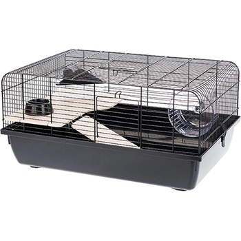 INTER-ZOO Pet Products Клетка за гризачи REX I + WOOD 58 x 38 x 29 см ЧЕРНА